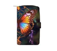 QMNRTK Butterfly Credit Card Wallet Rfid Blocking Slim Bifold Genuine Leather Minimalist Front Pocket Wallets Keychain Wallet for Men And Women, style, 19.7x11x3.5cm