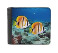 QMNRTK Butterfly Fish Leather Wallet Bifold Wallet for Men Women Rfid Blocking Bifold, Extra Capacity Ultra Strong Stitching Slim Billfold with 8 Card Slots, style, One Size