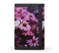 QMNRTK Butterfly Flower Triple Fold Wallet,Slim Wallet Personalized Engraved Rfid Blocking Wallet for Men And Women, style, One Size