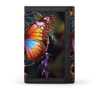 QMNRTK Butterfly Triple Fold Wallet,Slim Wallet Personalized Engraved Rfid Blocking Wallet for Men And Women, style, One Size