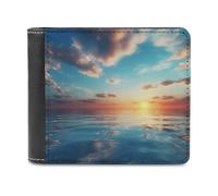 QMNRTK Calm at The Sunset Leather Wallet Bifold Wallet for Men Women Rfid Blocking Bifold, Extra Capacity Ultra Strong Stitching Slim Billfold with 8 Card Slots, style, One Size