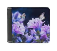 QMNRTK Campanula Butterflies Leather Wallet Bifold Wallet for Men Women Rfid Blocking Bifold, Extra Capacity Ultra Strong Stitching Slim Billfold with 8 Card Slots, style, One Size