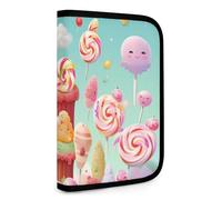 QMNRTK Candy Happy Multifunctional Compact Wallet Id Stronghold Waltlet Credit Card Holder Wallet Zipper Leather Case Purse Rfid Blocking Bifold Wallet for Men Women, style, One Size