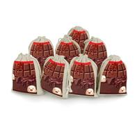 QMNRTK Cartoon Chocolate 8 PCS Muslin Bags with Drawstring Sachet Bags Empty Small Cotton Drawstring Bag Muslin Reusable & Washable Cotton Bag for Herb Spice Candy Soap Jewelry Wedding Gift Pouches