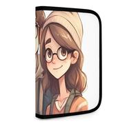 QMNRTK Cartoon Couple Multifunctional Compact Wallet Id Stronghold Waltlet Credit Card Holder Wallet Zipper Leather Case Purse Rfid Blocking Bifold Wallet for Men Women, style, One Size