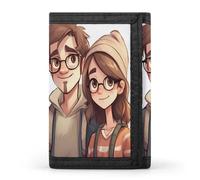 QMNRTK Cartoon Couple Triple Fold Wallet,Slim Wallet Personalized Engraved Rfid Blocking Wallet for Men And Women, style, One Size