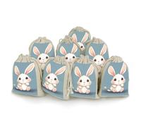 QMNRTK Cartoon Cute Bunny 8 PCS Muslin Bags with Drawstring Sachet Bags Empty Small Cotton Drawstring Bag Muslin Reusable & Washable Cotton Bag for Herb Spice Candy Soap Jewelry Wedding Gift Pouches