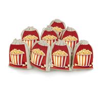 QMNRTK Cartoon Popcorn 8 PCS Muslin Bags with Drawstring Sachet Bags Empty Small Cotton Drawstring Bag Muslin Reusable & Washable Cotton Bag for Herb Spice Candy Soap Jewelry Wedding Gift Pouches