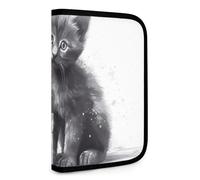 QMNRTK Cat Next to Gift Multifunctional Compact Wallet Id Stronghold Waltlet Credit Card Holder Wallet Zipper Leather Case Purse Rfid Blocking Bifold Wallet for Men Women, style, One Size