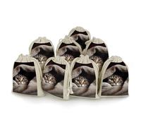 QMNRTK Cat Under Blanket 8 PCS Muslin Bags with Drawstring Sachet Bags Empty Small Cotton Drawstring Bag Muslin Reusable & Washable Cotton Bag for Herb Spice Candy Soap Jewelry Wedding Gift Pouches