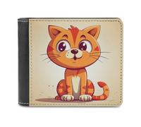 QMNRTK Cat with Big Eyes Leather Wallet Bifold Wallet for Men Women Rfid Blocking Bifold, Extra Capacity Ultra Strong Stitching Slim Billfold with 8 Card Slots, style, One Size