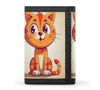 QMNRTK Cat with Big Eyes Triple Fold Wallet,Slim Wallet Personalized Engraved Rfid Blocking Wallet for Men And Women, style, One Size