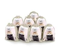 QMNRTK Cats 8 PCS Muslin Bags with Drawstring Sachet Bags Empty Small Cotton Drawstring Bag Muslin Reusable & Washable Cotton Bag for Herb Spice Candy Soap Jewelry Wedding Gift Pouches