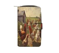 QMNRTK Chickens And Farm Credit Card Wallet Rfid Blocking Slim Bifold Genuine Leather Minimalist Front Pocket Wallets Keychain Wallet for Men And Women, style, 19.7x11x3.5cm