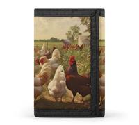 QMNRTK Chickens And Farm Triple Fold Wallet,Slim Wallet Personalized Engraved Rfid Blocking Wallet for Men And Women, style, One Size