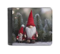QMNRTK Christmas Gnome with Santa Hat Leather Wallet Bifold Wallet for Men Women Rfid Blocking Bifold, Extra Capacity Ultra Strong Stitching Slim Billfold with 8 Card Slots, style, One Size