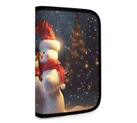 QMNRTK Christmas Snowmans Multifunctional Compact Wallet Id Stronghold Waltlet Credit Card Holder Wallet Zipper Leather Case Purse Rfid Blocking Bifold Wallet for Men Women, style, One Size