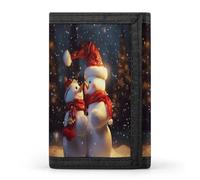 QMNRTK Christmas Snowmans Triple Fold Wallet,Slim Wallet Personalized Engraved Rfid Blocking Wallet for Men And Women, style, One Size
