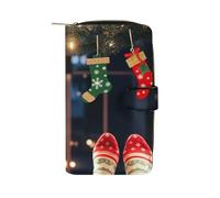 QMNRTK Christmas Socks Xmas Party Credit Card Wallet Rfid Blocking Slim Bifold Genuine Leather Minimalist Front Pocket Wallets Keychain Wallet for Men And Women, style, 19.7x11x3.5cm