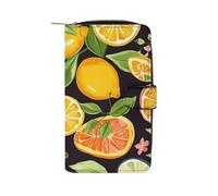 QMNRTK Citrus Fruit Pattern Credit Card Wallet Rfid Blocking Slim Bifold Genuine Leather Minimalist Front Pocket Wallets Keychain Wallet for Men And Women, style, 19.7x11x3.5cm