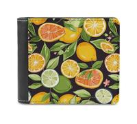 QMNRTK Citrus Fruit Pattern Leather Wallet Bifold Wallet for Men Women Rfid Blocking Bifold, Extra Capacity Ultra Strong Stitching Slim Billfold with 8 Card Slots, style, One Size