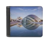 QMNRTK City of The Arts And The Sciences Leather Wallet Bifold Wallet for Men Women Rfid Blocking Bifold, Extra Capacity Ultra Strong Stitching Slim Billfold with 8 Card Slots, style, One Size