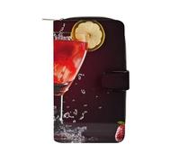 QMNRTK Classic Cocktail Credit Card Wallet Rfid Blocking Slim Bifold Genuine Leather Minimalist Front Pocket Wallets Keychain Wallet for Men And Women, style, 19.7x11x3.5cm