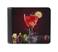 QMNRTK Classic Cocktail Leather Wallet Bifold Wallet for Men Women Rfid Blocking Bifold, Extra Capacity Ultra Strong Stitching Slim Billfold with 8 Card Slots, style, One Size