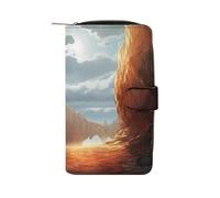 QMNRTK Cliff Landscape Credit Card Wallet Rfid Blocking Slim Bifold Genuine Leather Minimalist Front Pocket Wallets Keychain Wallet for Men And Women, style, 19.7x11x3.5cm
