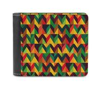 QMNRTK Color Geometry Triangle Leather Wallet Bifold Wallet for Men Women Rfid Blocking Bifold, Extra Capacity Ultra Strong Stitching Slim Billfold with 8 Card Slots, style, One Size