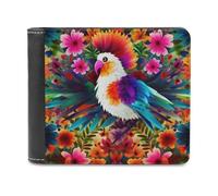 QMNRTK Colorful Animals & Flowers Leather Wallet Bifold Wallet for Men Women Rfid Blocking Bifold, Extra Capacity Ultra Strong Stitching Slim Billfold with 8 Card Slots, style, One Size