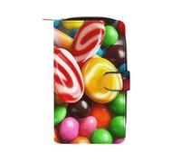 QMNRTK Colorful Candy Credit Card Wallet Rfid Blocking Slim Bifold Genuine Leather Minimalist Front Pocket Wallets Keychain Wallet for Men And Women, style, 19.7x11x3.5cm