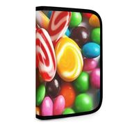 QMNRTK Colorful Candy Multifunctional Compact Wallet Id Stronghold Waltlet Credit Card Holder Wallet Zipper Leather Case Purse Rfid Blocking Bifold Wallet for Men Women, style, One Size
