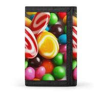 QMNRTK Colorful Candy Triple Fold Wallet,Slim Wallet Personalized Engraved Rfid Blocking Wallet for Men And Women, style, One Size