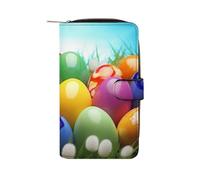 QMNRTK Colorful Eggs Credit Card Wallet Rfid Blocking Slim Bifold Genuine Leather Minimalist Front Pocket Wallets Keychain Wallet for Men And Women, style, 19.7x11x3.5cm