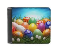 QMNRTK Colorful Eggs Leather Wallet Bifold Wallet for Men Women Rfid Blocking Bifold, Extra Capacity Ultra Strong Stitching Slim Billfold with 8 Card Slots, style, One Size