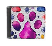 QMNRTK Colorful Paw Leather Wallet Bifold Wallet for Men Women Rfid Blocking Bifold, Extra Capacity Ultra Strong Stitching Slim Billfold with 8 Card Slots, style, One Size