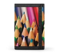 QMNRTK Colorful Pencils Triple Fold Wallet,Slim Wallet Personalized Engraved Rfid Blocking Wallet for Men And Women, style, One Size