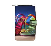 QMNRTK Colorful Sandals Shoes Credit Card Wallet Rfid Blocking Slim Bifold Genuine Leather Minimalist Front Pocket Wallets Keychain Wallet for Men And Women, style, 19.7x11x3.5cm