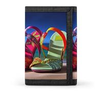 QMNRTK Colorful Sandals Shoes Triple Fold Wallet,Slim Wallet Personalized Engraved Rfid Blocking Wallet for Men And Women, style, One Size