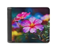 QMNRTK Colorful Small Flower Leather Wallet Bifold Wallet for Men Women Rfid Blocking Bifold, Extra Capacity Ultra Strong Stitching Slim Billfold with 8 Card Slots, style, One Size