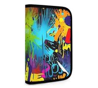 QMNRTK Colorful Spray Pattern Multifunctional Compact Wallet Id Stronghold Waltlet Credit Card Holder Wallet Zipper Leather Case Purse Rfid Blocking Bifold Wallet for Men Women, style, One Size