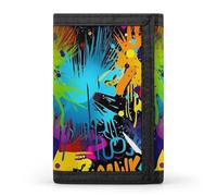 QMNRTK Colorful Spray Pattern Triple Fold Wallet,Slim Wallet Personalized Engraved Rfid Blocking Wallet for Men And Women, style, One Size