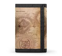 QMNRTK Compass Map Nautical Triple Fold Wallet,Slim Wallet Personalized Engraved Rfid Blocking Wallet for Men And Women, style, One Size