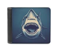 QMNRTK Cool Shark Leather Wallet Bifold Wallet for Men Women Rfid Blocking Bifold, Extra Capacity Ultra Strong Stitching Slim Billfold with 8 Card Slots, style, One Size