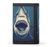 QMNRTK Cool Shark Triple Fold Wallet,Slim Wallet Personalized Engraved Rfid Blocking Wallet for Men And Women, style, One Size