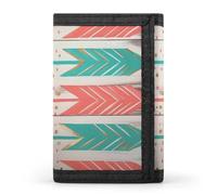 QMNRTK Coral And Teal Arrows Triple Fold Wallet,Slim Wallet Personalized Engraved Rfid Blocking Wallet for Men And Women, style, One Size