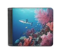 QMNRTK Coral Leather Wallet Bifold Wallet for Men Women Rfid Blocking Bifold, Extra Capacity Ultra Strong Stitching Slim Billfold with 8 Card Slots, style, One Size