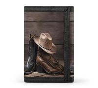 QMNRTK Cowboy Hat And Boots Triple Fold Wallet,Slim Wallet Personalized Engraved Rfid Blocking Wallet for Men And Women, style, One Size