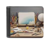 QMNRTK Creative Desk Leather Wallet Bifold Wallet for Men Women Rfid Blocking Bifold, Extra Capacity Ultra Strong Stitching Slim Billfold with 8 Card Slots, style, One Size